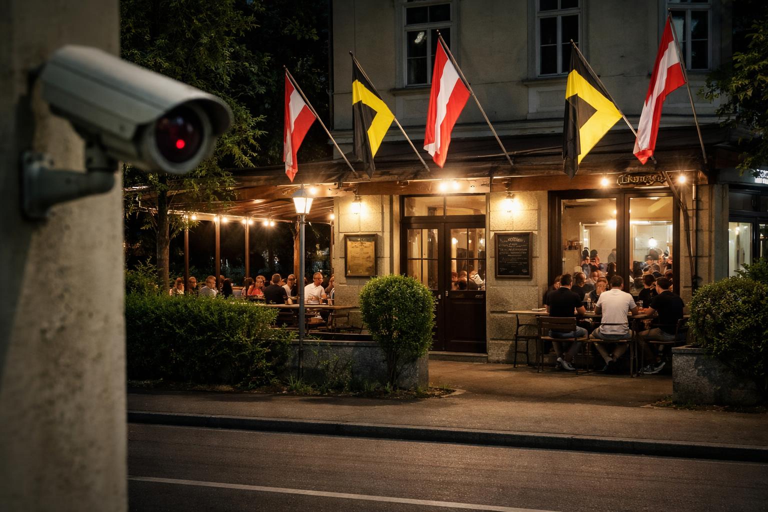 Redaktionelle Szene zum Thema „Nach Demo in Wien: Video zeigt offenbar Treffen von FJ-Mitgliedern mit Identitären in Olympia-Lokal“