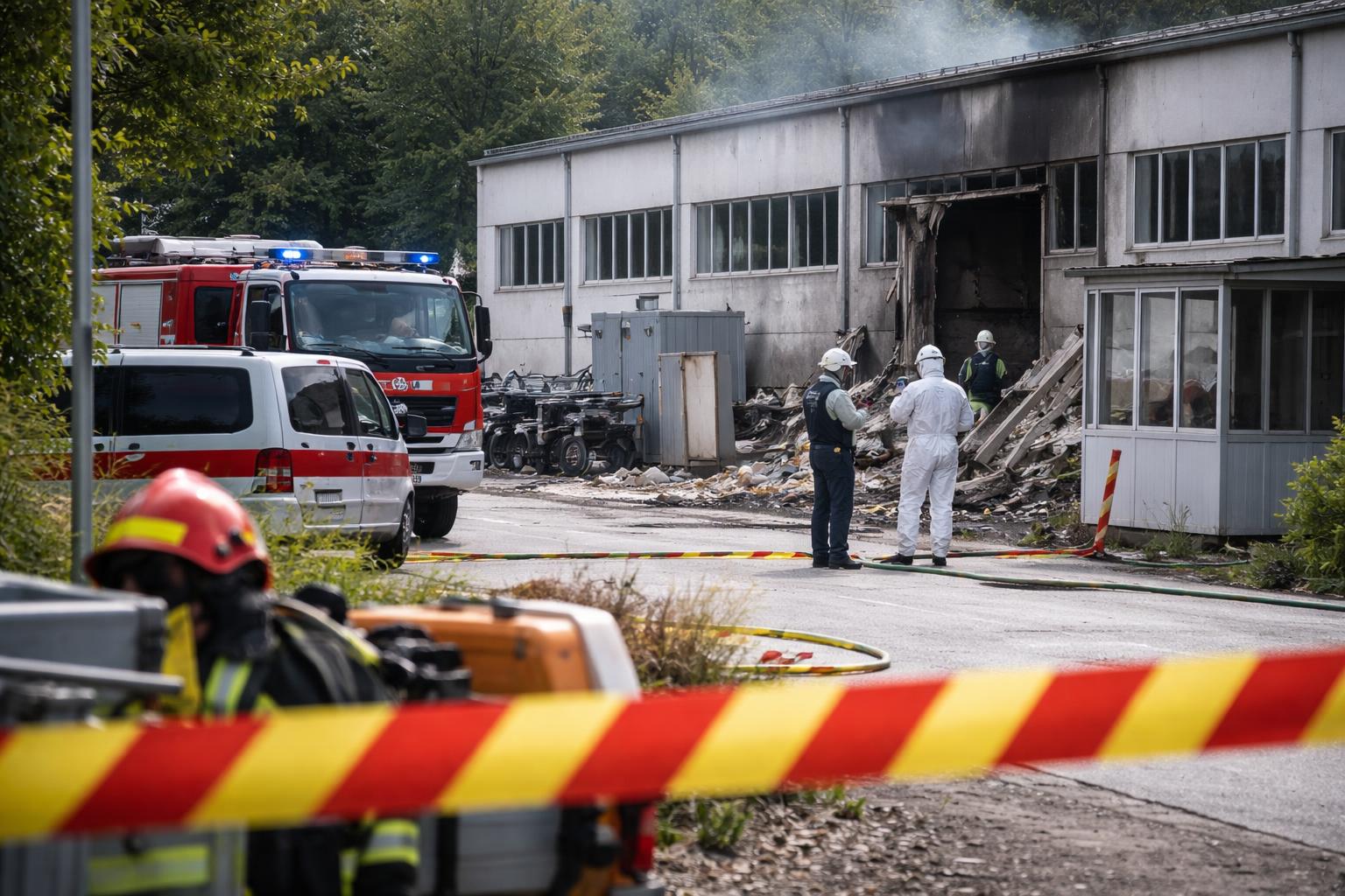 Redaktionelle Szene zum Thema „Nach Explosion bei Astotec ermittelt die Staatsanwaltschaft“