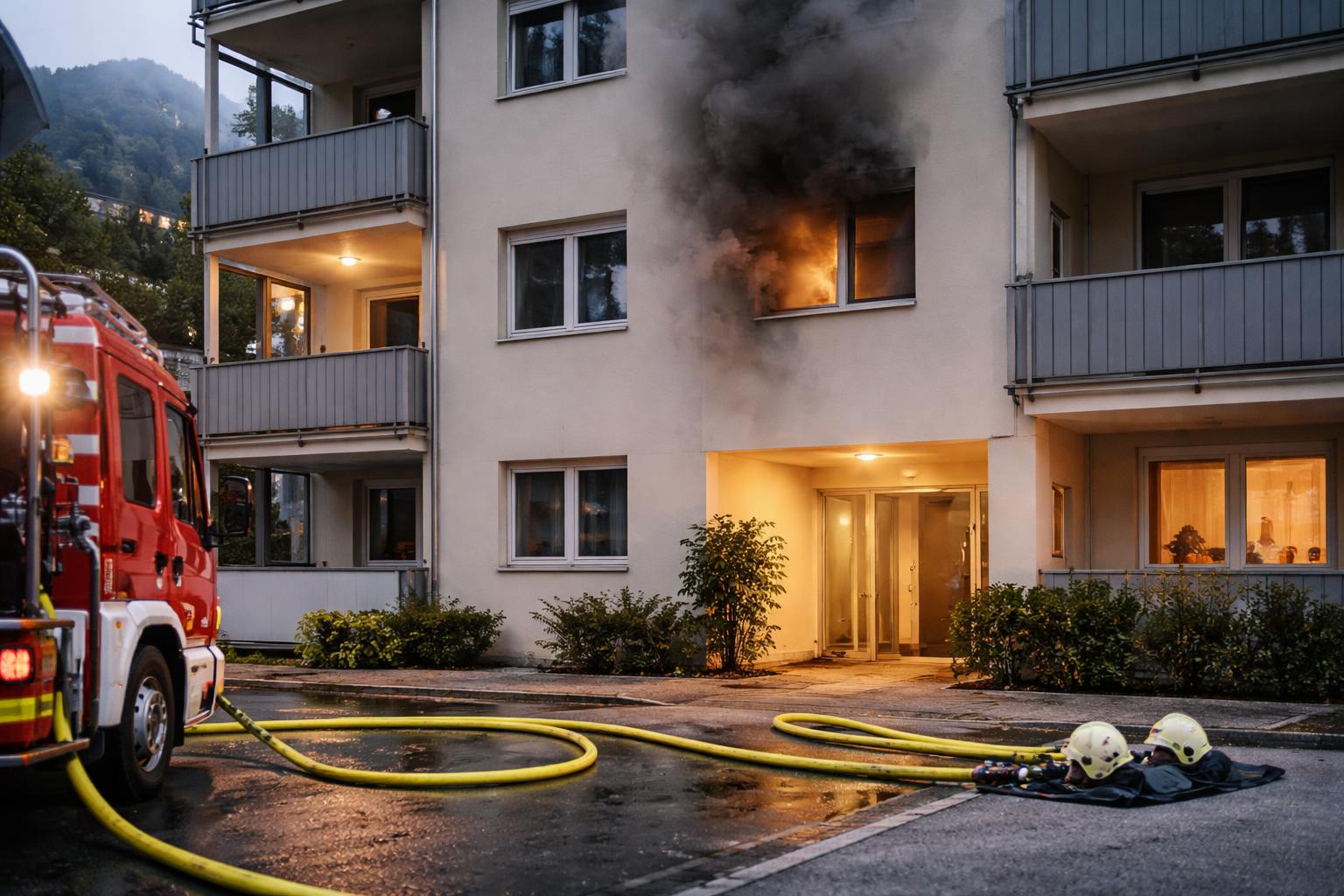 Redaktionelle Szene zum Thema „Nachbarn retten 65-Jährige aus verrauchter Wohnung in Jenbach“