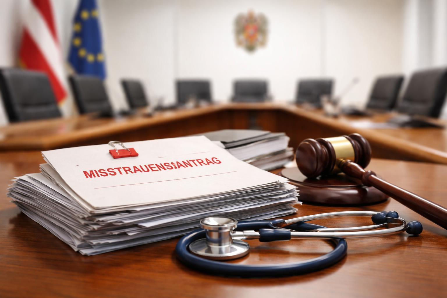 Redaktionelle Szene zum Thema „Nächster Misstrauensantrag bringt Wiener Ärztekammer weiter unter Druck“
