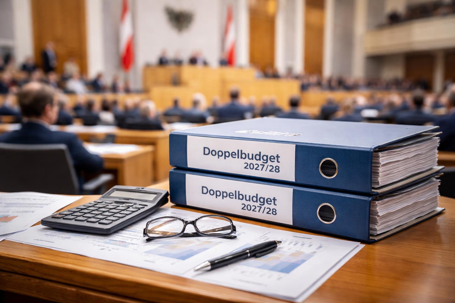 Redaktionelle Szene zum Thema „Nationalrat beschließt Doppelbudget 2027/28 mit Stimmen der Koalition“
