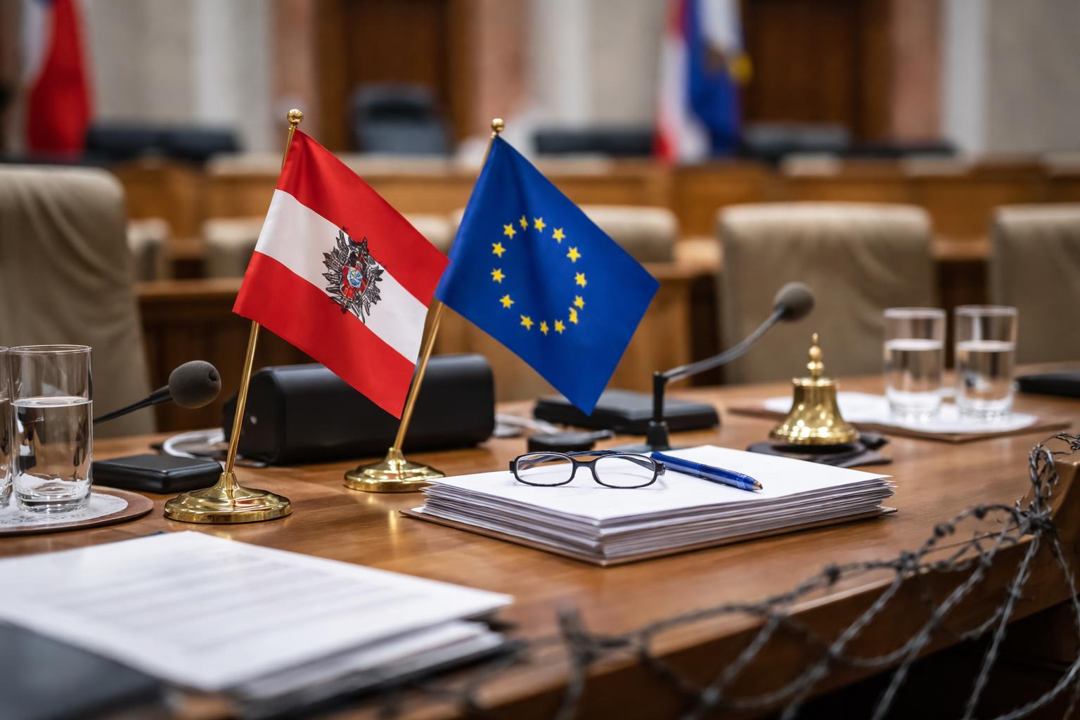 Redaktionelle Szene zum Thema „Nationalratsspitze berät über Umgang mit „Remigration“-Begriff der FPÖ“