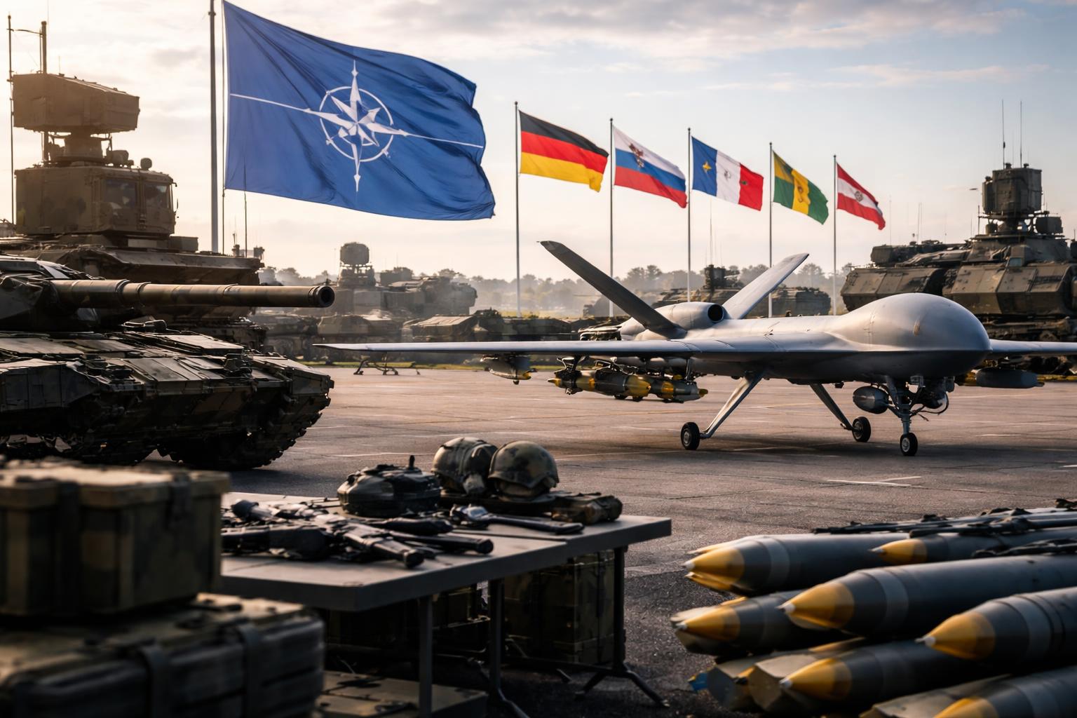 Redaktionelle Szene zum Thema „NATO ringt um Einigkeit mit Trump – und um Zeit für Europas Aufrüstung“