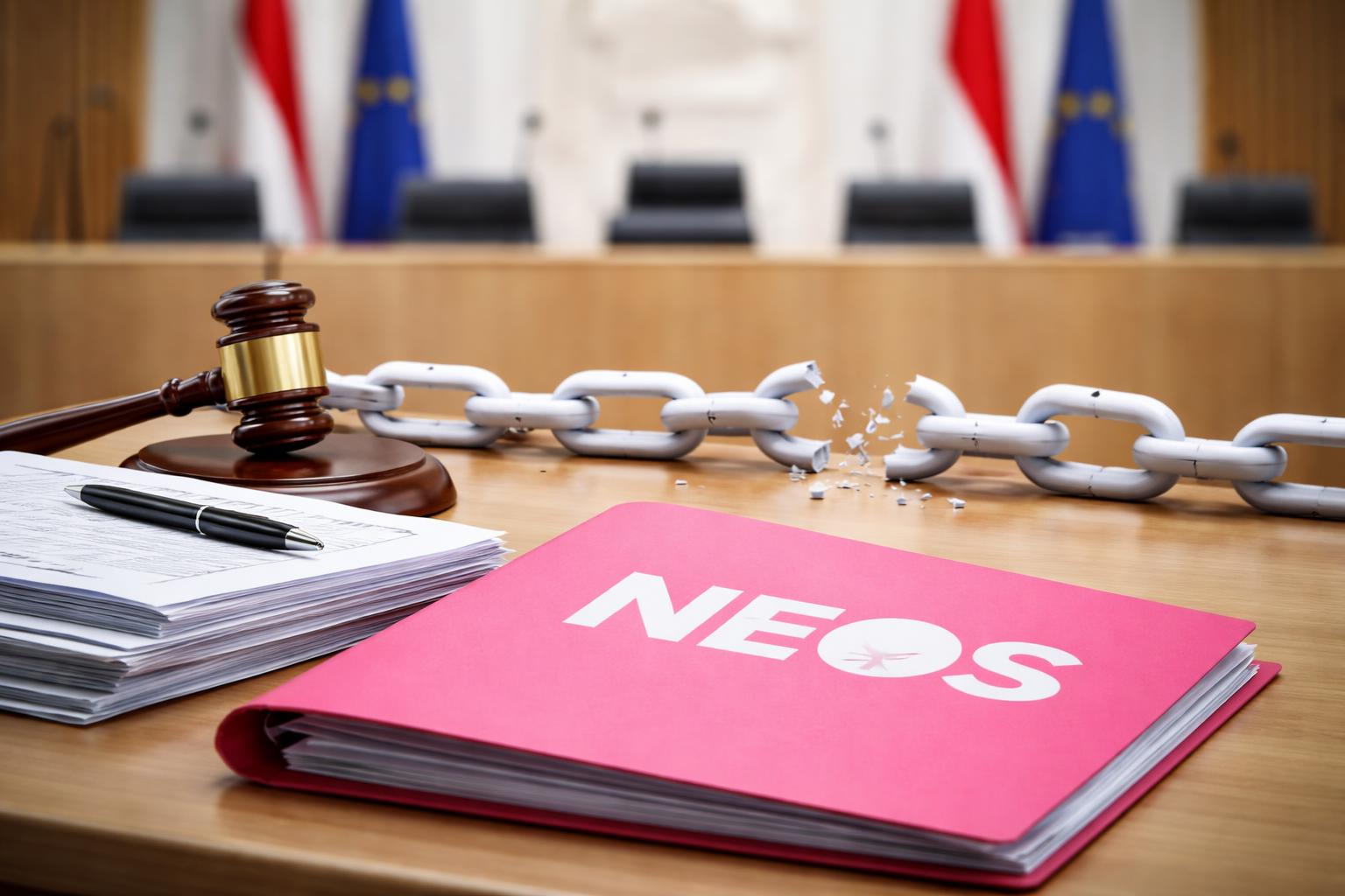 Redaktionelle Szene zum Thema „NEOS-Streit um Dengler: Debatte über Klubzwang und freies Mandat“