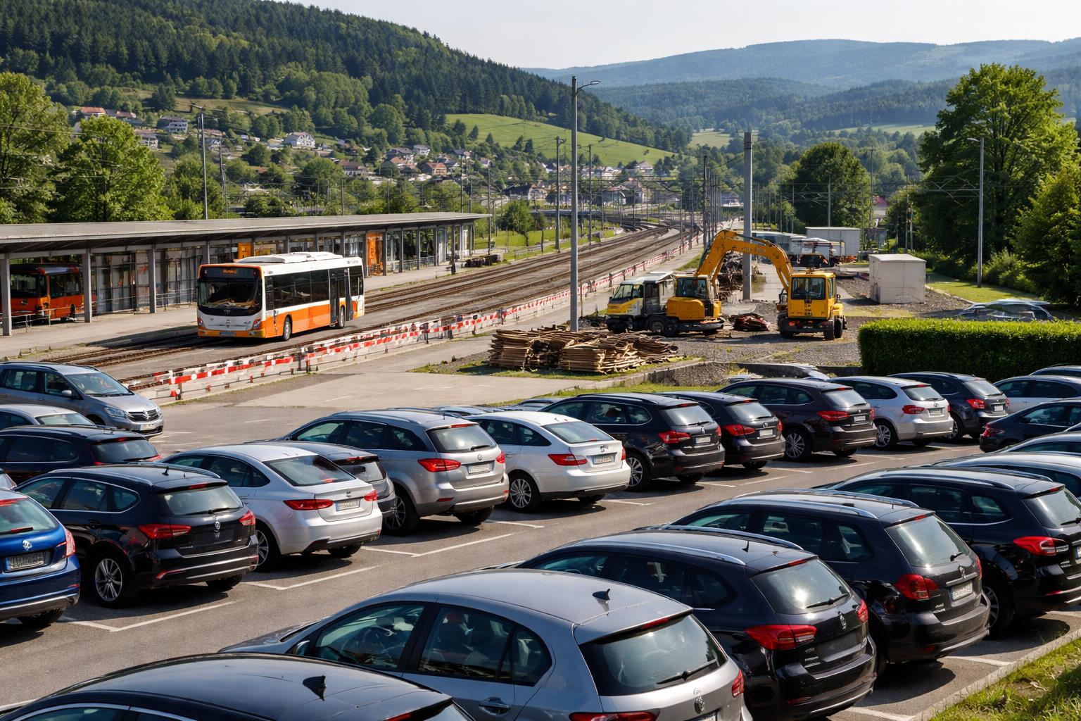 Redaktionelle Szene zum Thema „Neue Bahnsperre droht in Lieboch wieder für Parkplatzmangel zu sorgen“