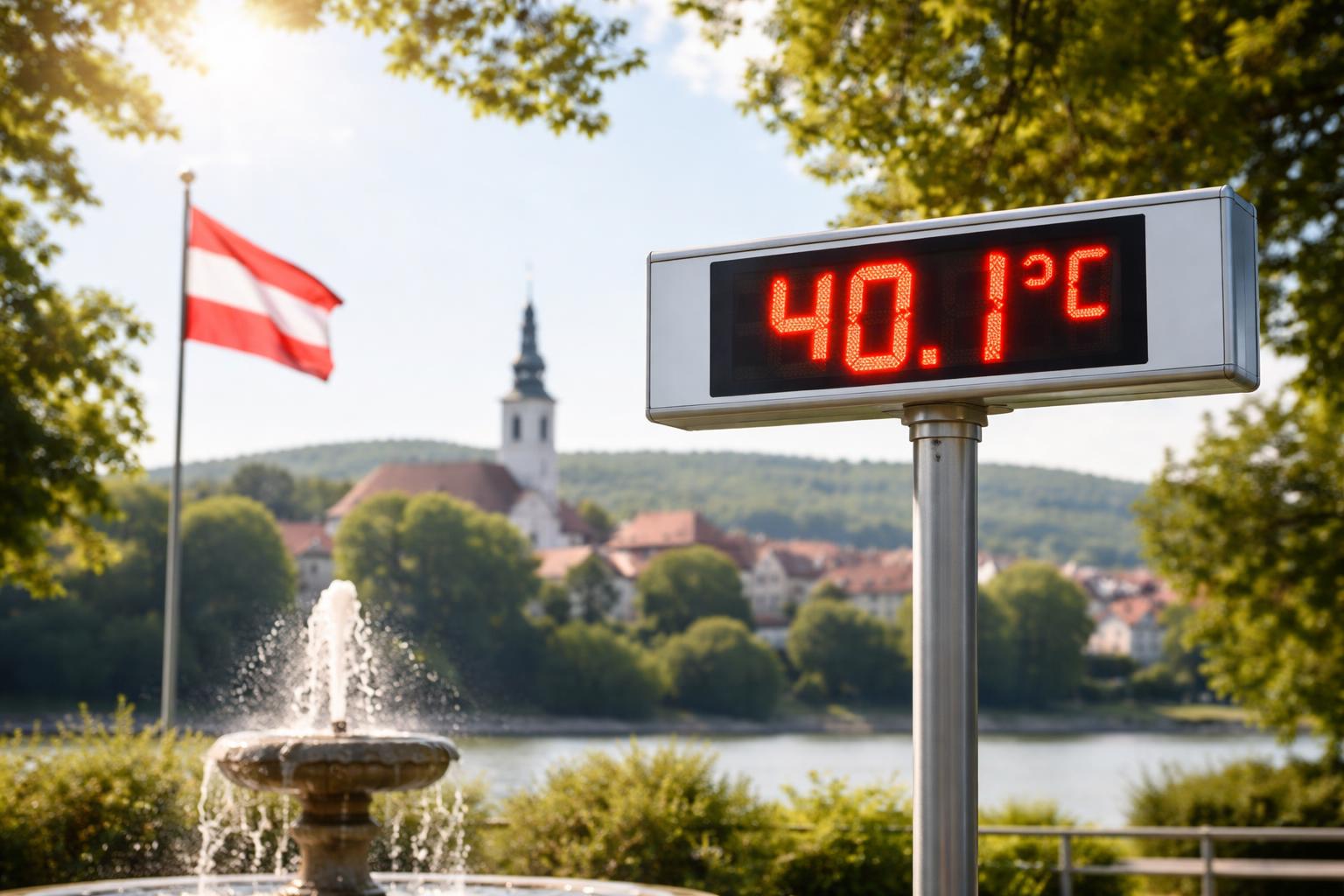 Redaktionelle Szene zum Thema „Neue Hitzespitze in Österreich: 40,1 Grad in Bad Deutsch-Altenburg gemessen“