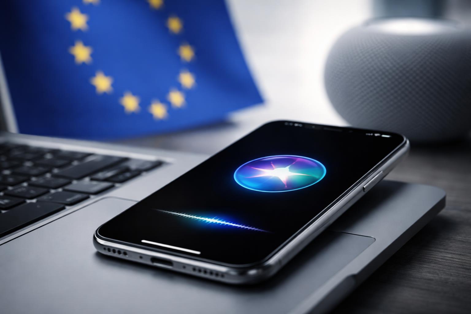 Redaktionelle Szene zum Thema „Neue Siri mit KI startet in der EU nicht“