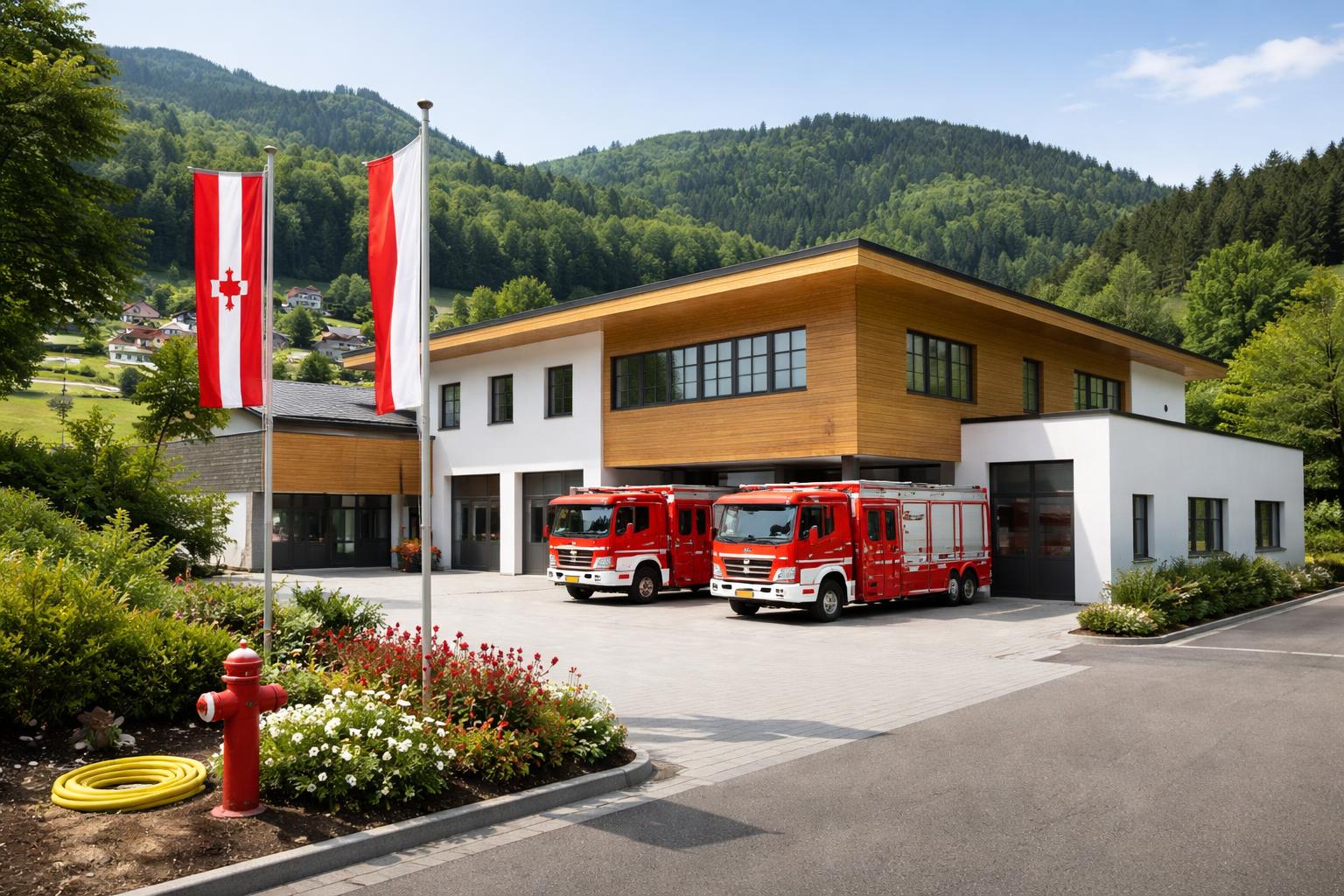 Redaktionelle Szene zum Thema „Neues Feuerwehrhaus in Wirts offiziell eröffnet“