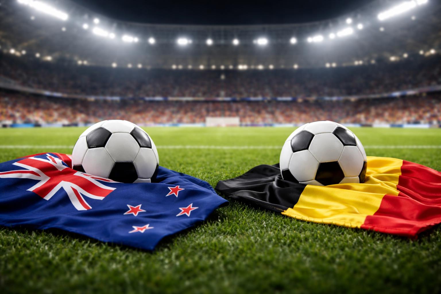 Redaktionelle Szene zum Thema „Neuseeland gegen Belgien: Entscheidung im WM-Spiel um das Achtelfinale“