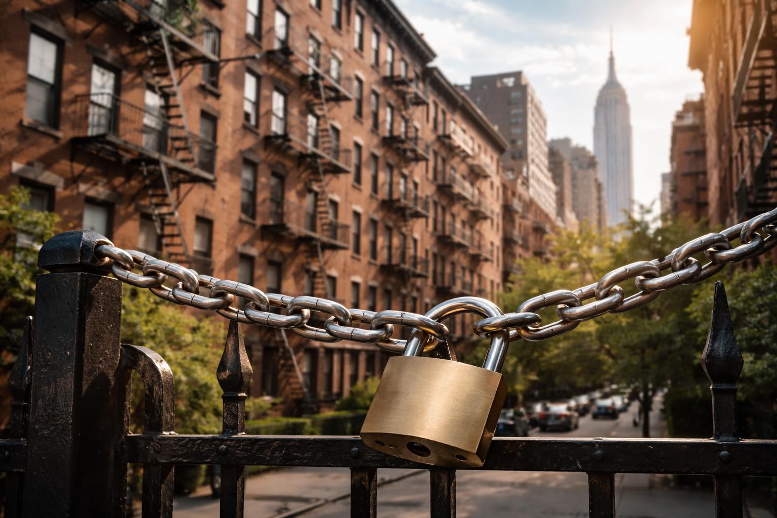 Redaktionelle Szene zum Thema „New York friert Mieten für rund eine Million Wohnungen ein“