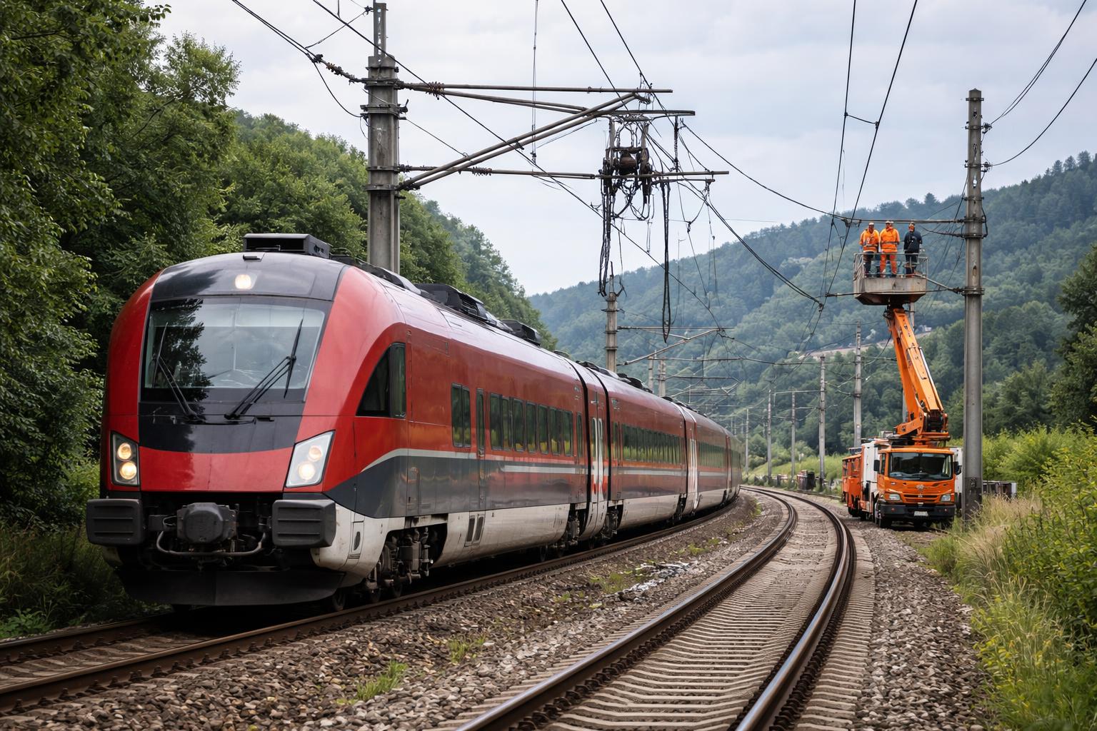 Redaktionelle Szene zum Thema „Oberleitungsstörung legt Südbahn bei Klagenfurt vorübergehend lahm“