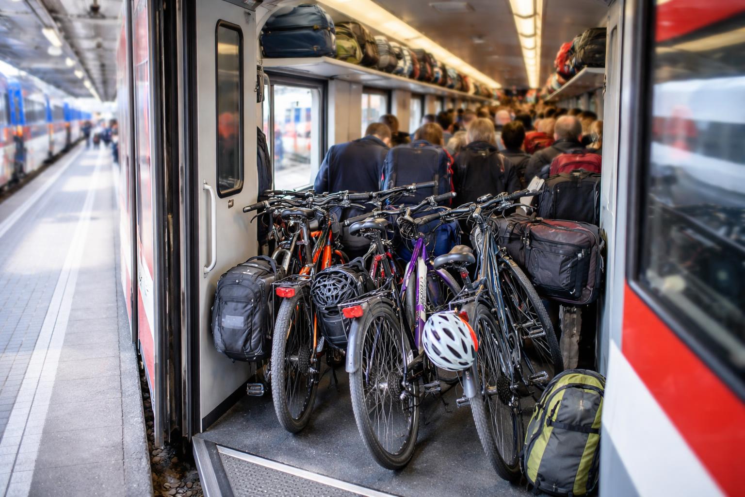 Redaktionelle Szene zum Thema „ÖBB unter Druck: Diskussion über volle Züge und Fahrräder flammt erneut auf“