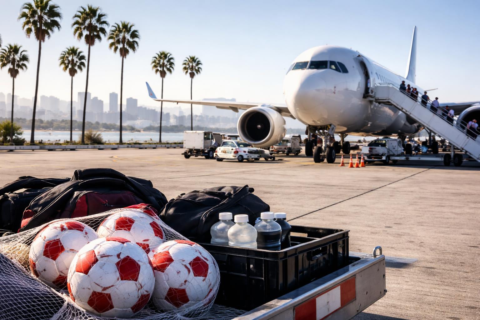 Redaktionelle Szene zum Thema „ÖFB-Team startet WM-Mission mit Flug an die Pazifikküste“