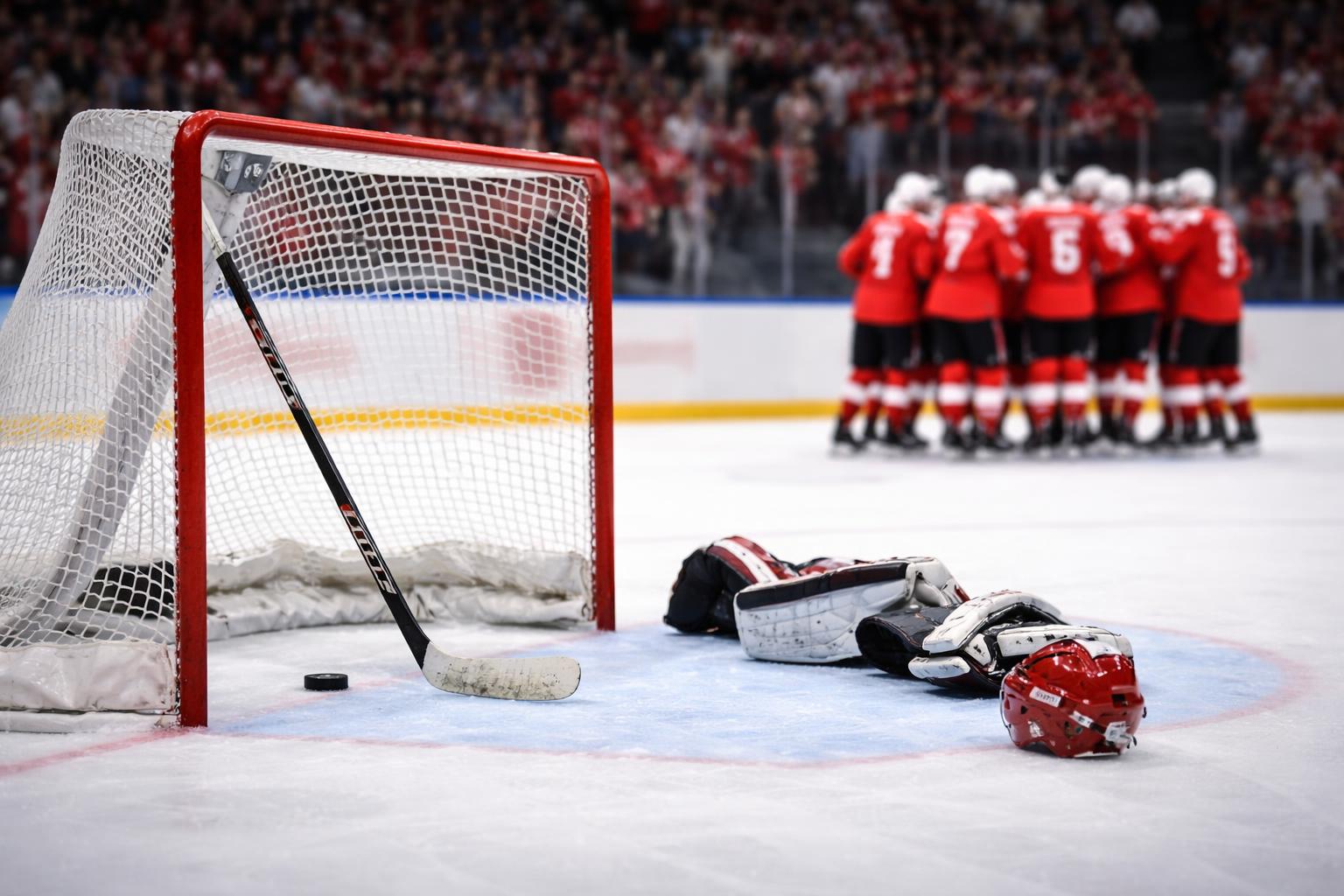 Redaktionelle Szene zum Thema „Österreich erlebt gegen die Schweiz eine deutliche Niederlage bei der Eishockey-WM“