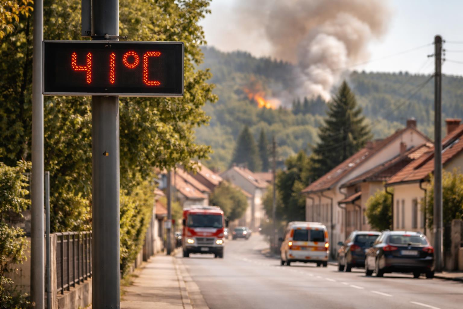 Redaktionelle Szene zum Thema „Österreich erlebt neuen Hitzerekord von 41 Grad“
