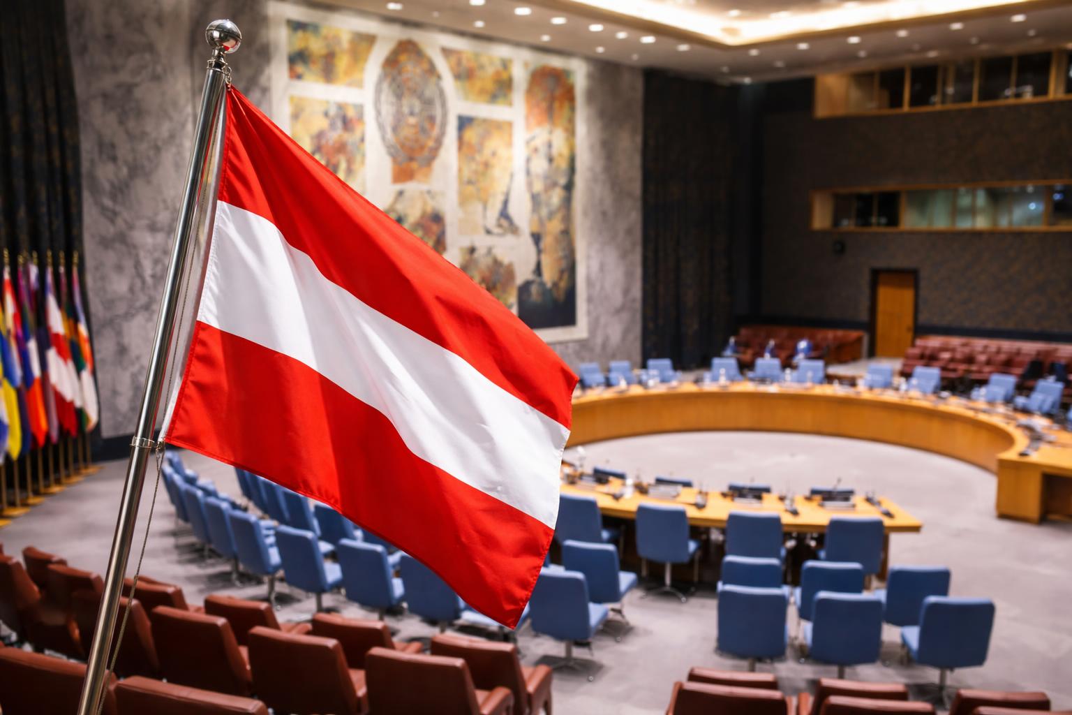 Redaktionelle Szene zum Thema „Österreich sichert sich Sitz im UNO-Sicherheitsrat ab 2027“