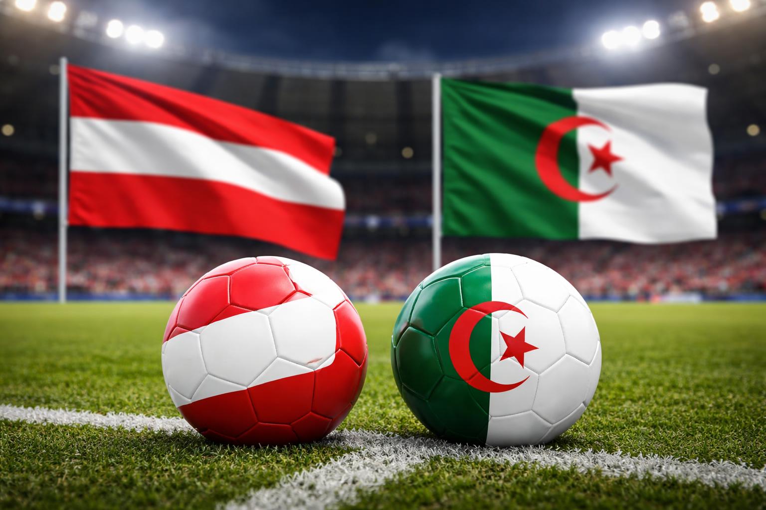 Redaktionelle Szene zum Thema „Österreich trifft bei der WM 2026 auf Algerien“