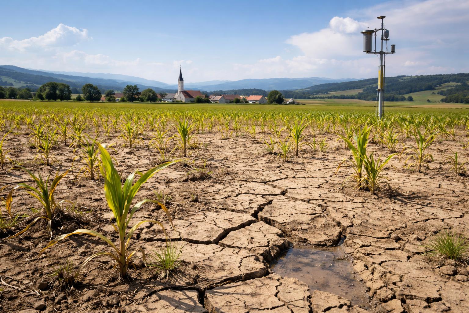 Redaktionelle Szene zum Thema „Österreich verzeichnet historisch trockenen Frühling“
