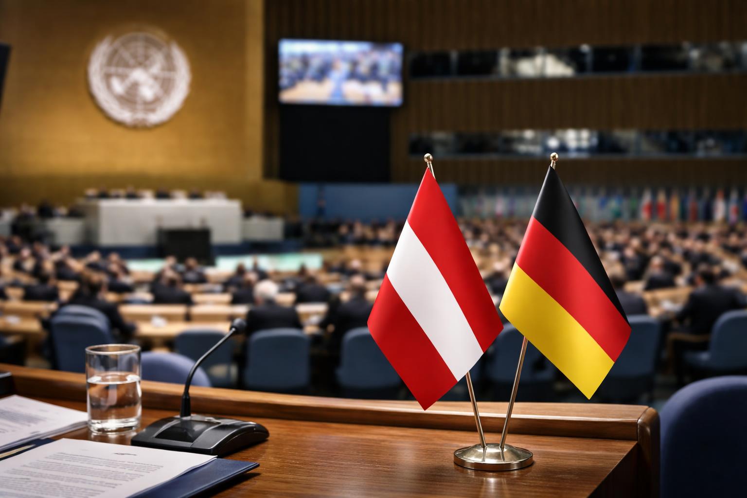 Redaktionelle Szene zum Thema „Österreich wirbt um Sitz im UN-Sicherheitsrat: Entscheidung gegen Deutschland steht an“