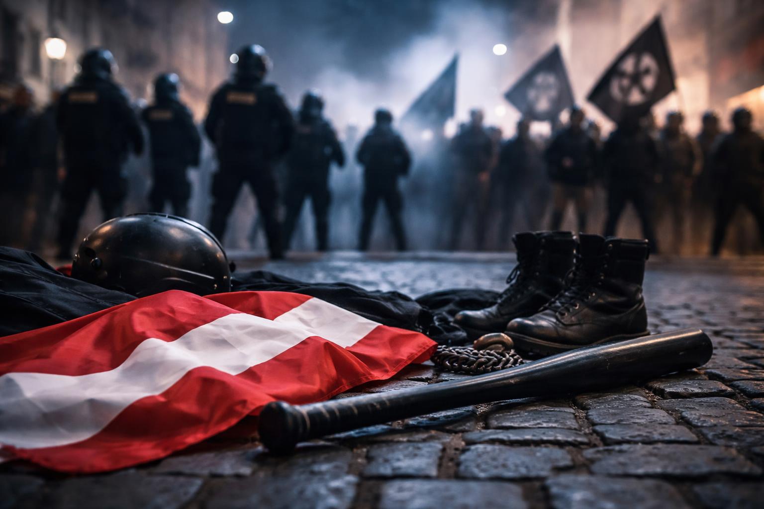 Redaktionelle Szene zum Thema „Österreichische Rechtsextreme bei Gewalt in Prag: Fragen an die DSN“