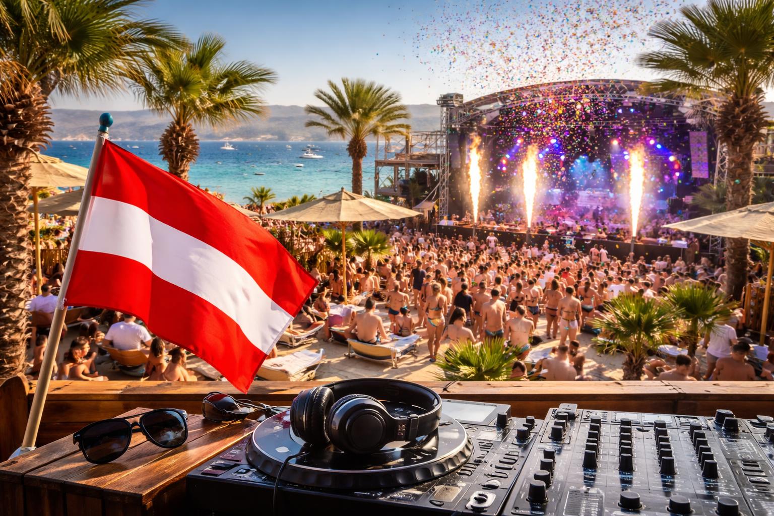 Redaktionelle Szene zum Thema „Österreichische Stars treten beim Festival am Zrće Beach auf“