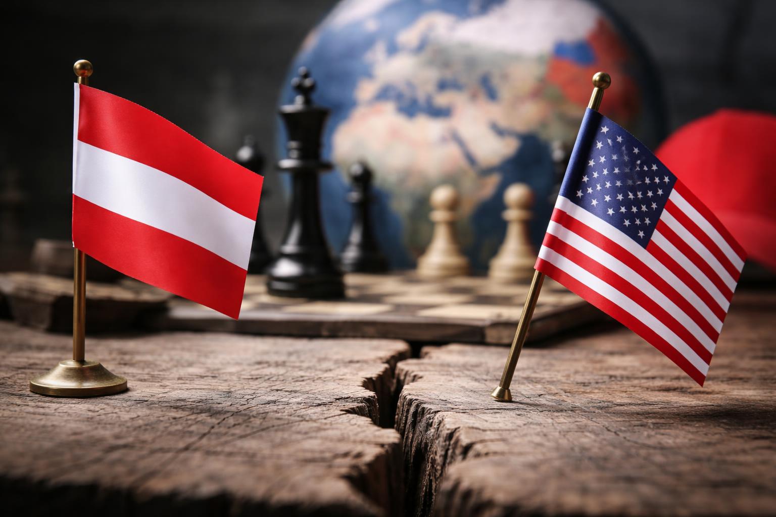 Redaktionelle Szene zum Thema „Österreichs Blick auf die USA kippt deutlich“