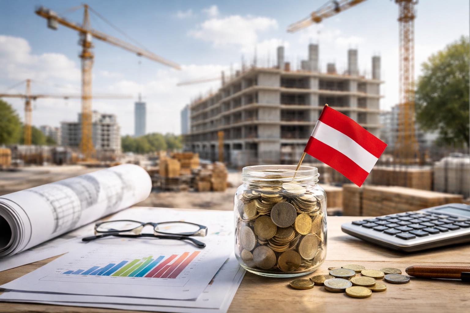 Redaktionelle Szene zum Thema „Österreichs Wirtschaft legt 2026 langsam zu, Bau bleibt Schwachstelle“