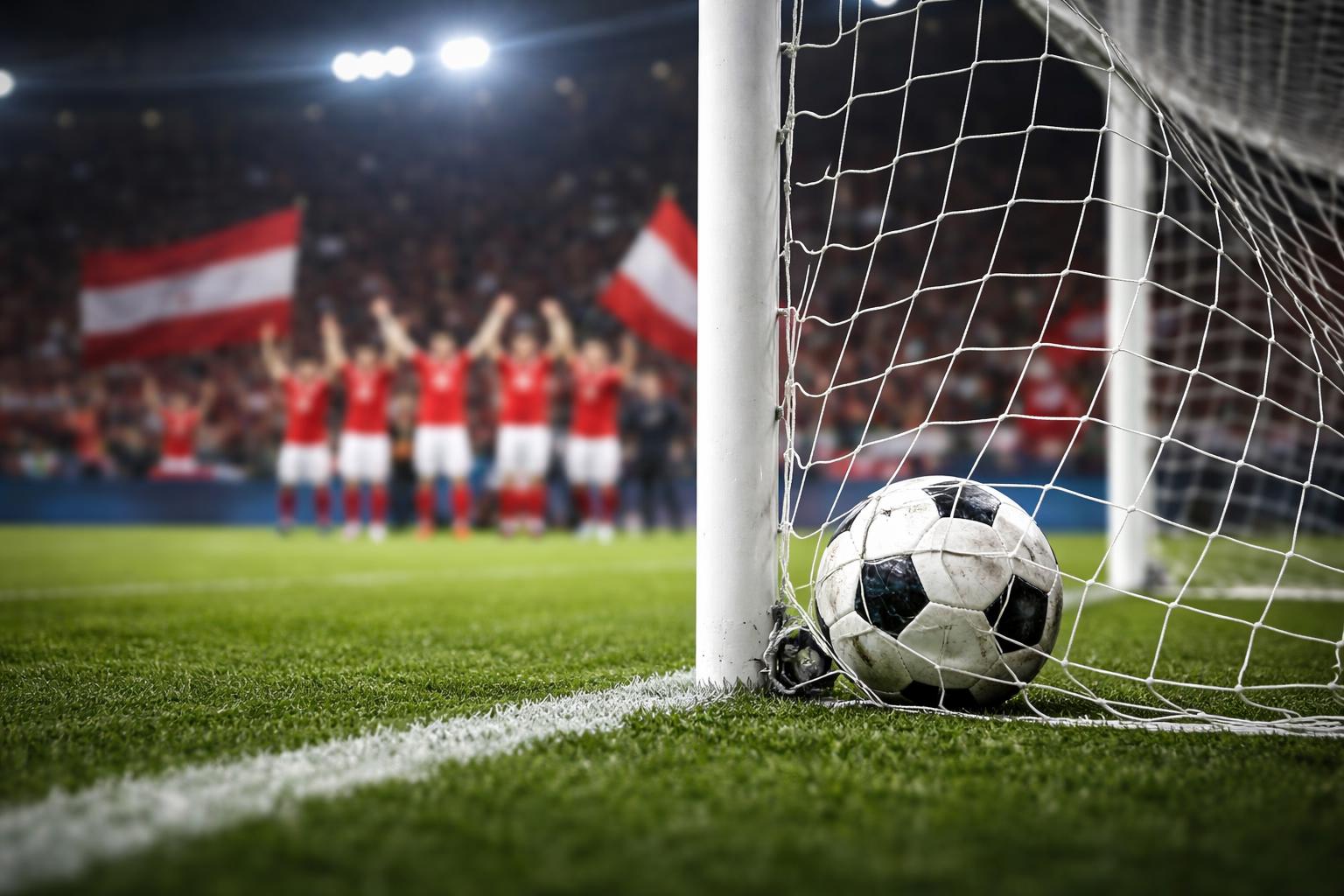 Redaktionelle Szene zum Thema „Österreichs WM-Coup gegen die Widrigkeiten: Kalajdzics spätes Tor sorgt für Jubel“