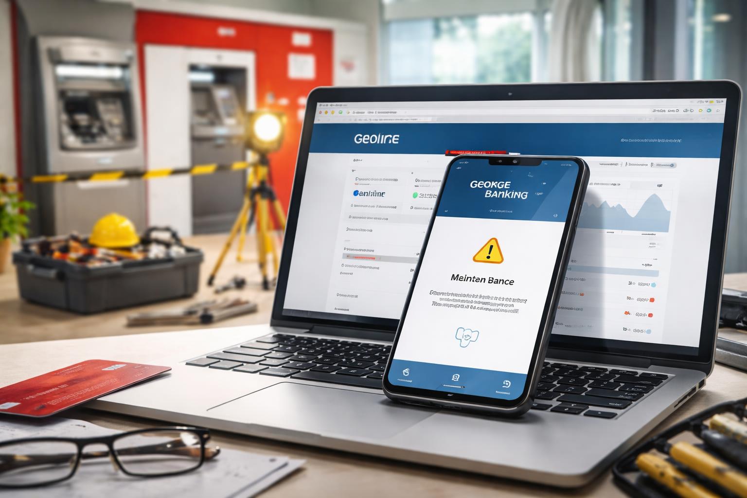 Redaktionelle Szene zum Thema „Online-Banking der Sparkasse am Pfingstwochenende eingeschränkt“