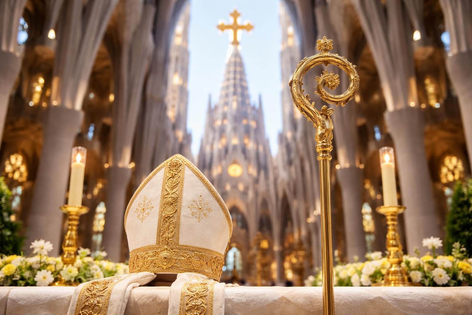 Redaktionelle Szene zum Thema „Papst Leo XIV. feiert Messe in Barcelonas Sagrada Família“