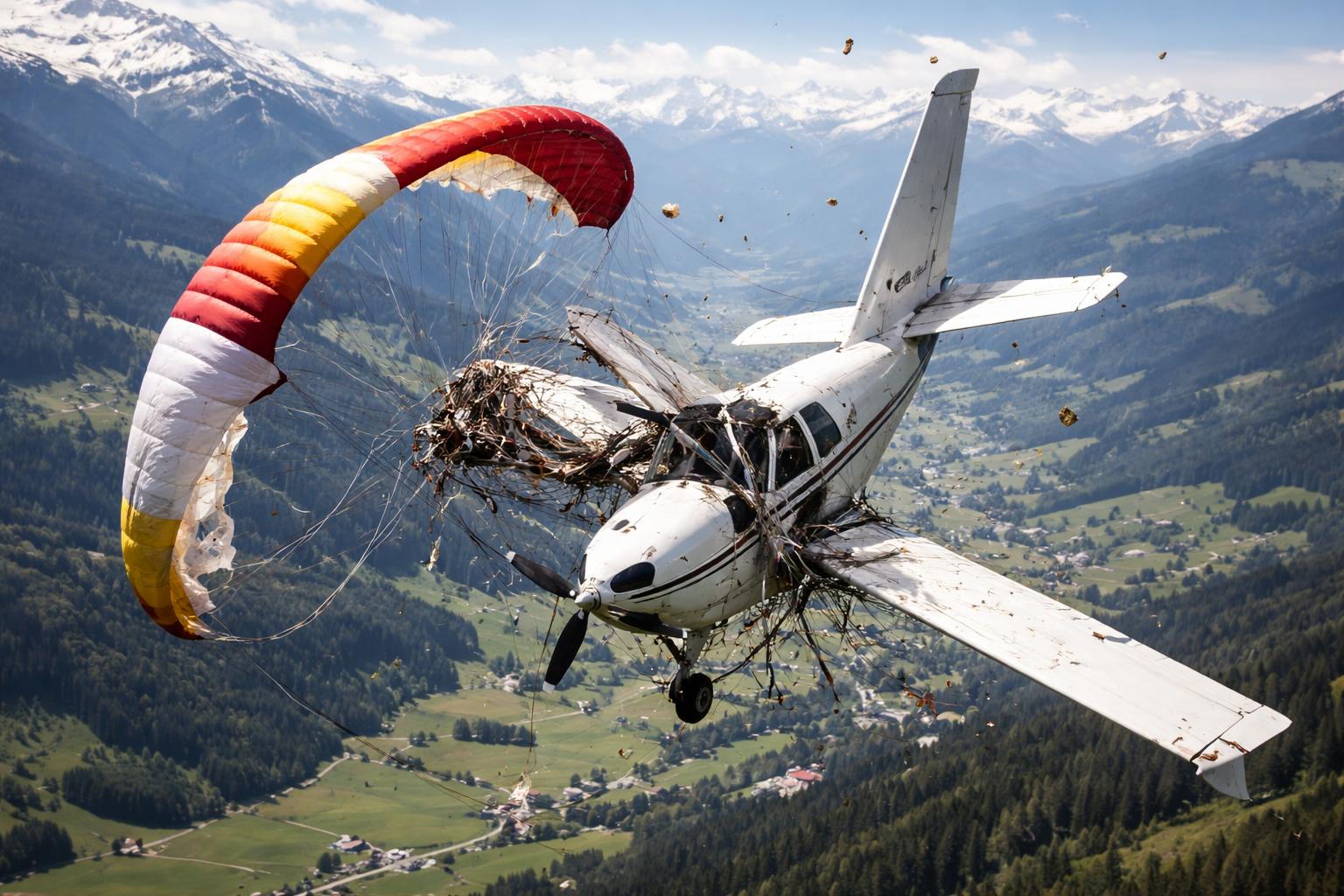 Redaktionelle Szene zum Thema „Paragleiterin kollidiert im Pinzgau mit Kleinflugzeug“