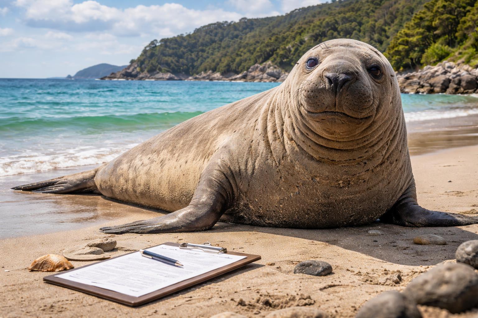 Redaktionelle Szene zum Thema „Petition soll Tasmaniens Robbenstar „Neil the Seal“ schützen“