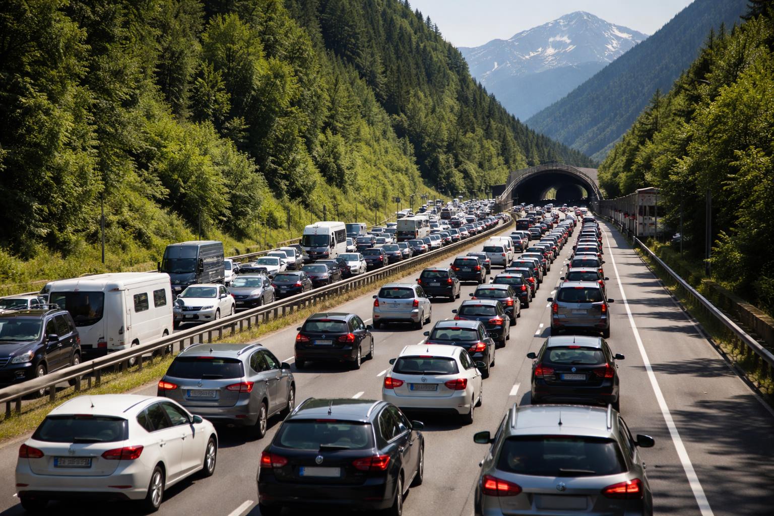 Redaktionelle Szene zum Thema „Pfingsten: Verkehrschaos auf der Südroute Richtung Adria erwartet“