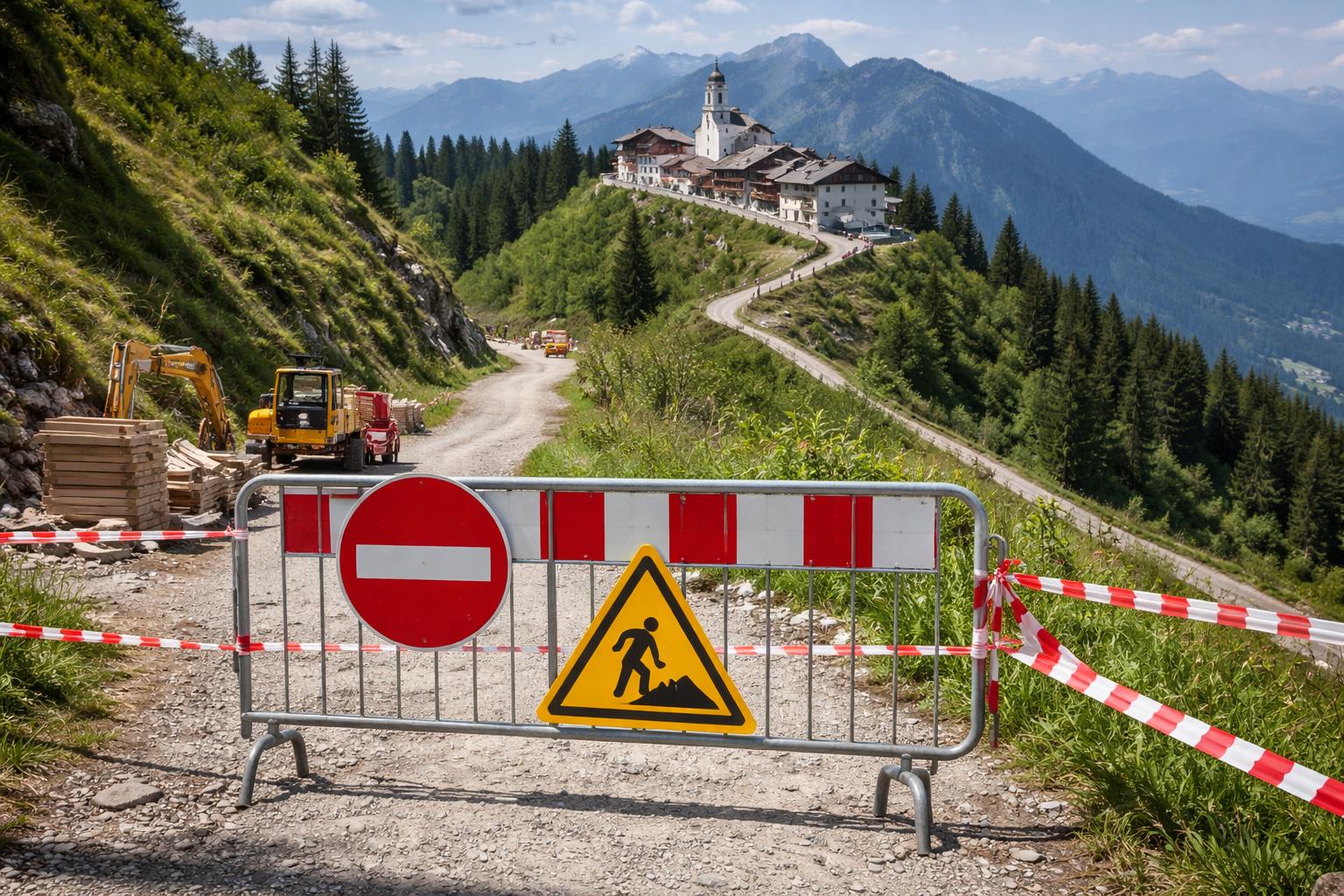 Redaktionelle Szene zum Thema „Pilgerweg auf den Monte Lussari wird unter der Woche gesperrt“