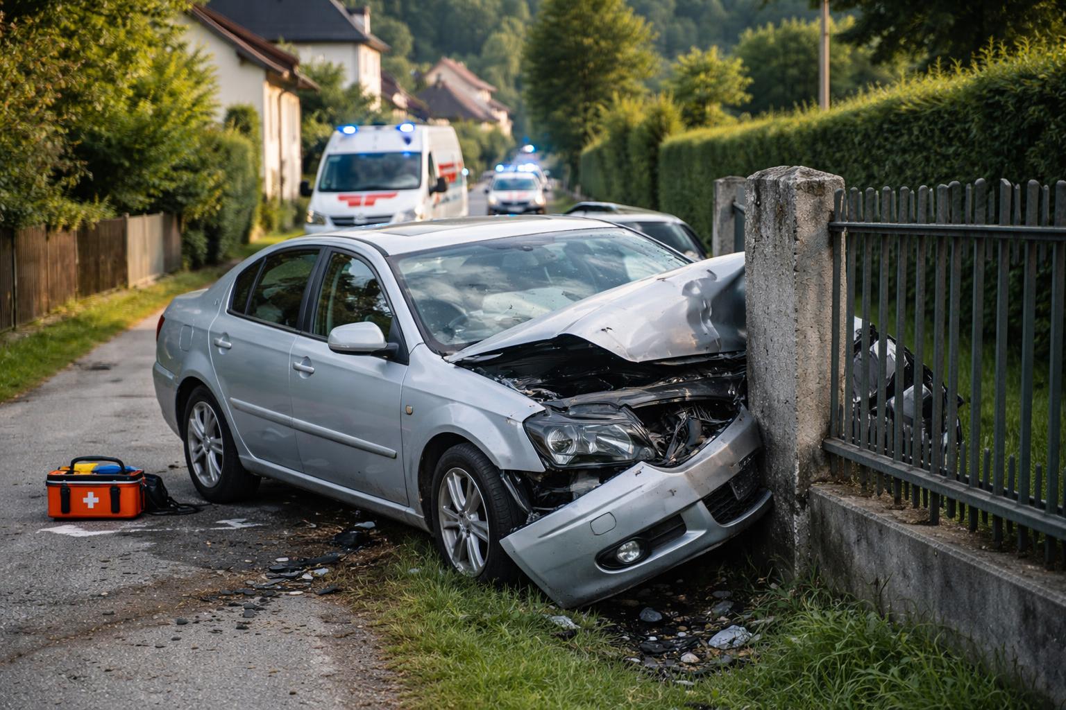 Redaktionelle Szene zum Thema „Pkw-Lenker stirbt nach Herzstillstand bei Unfall in Söding-St. Johann“