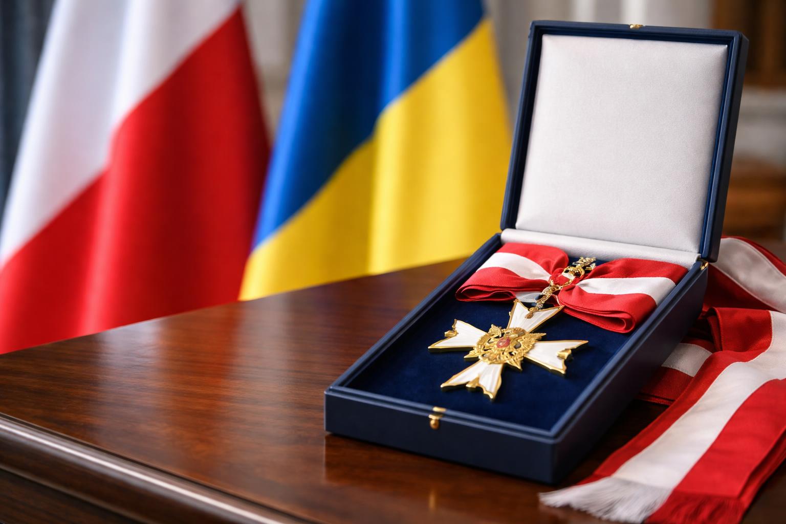 Redaktionelle Szene zum Thema „Polen entzieht Selenskij höchsten Staatsorden nach historischem Streit“