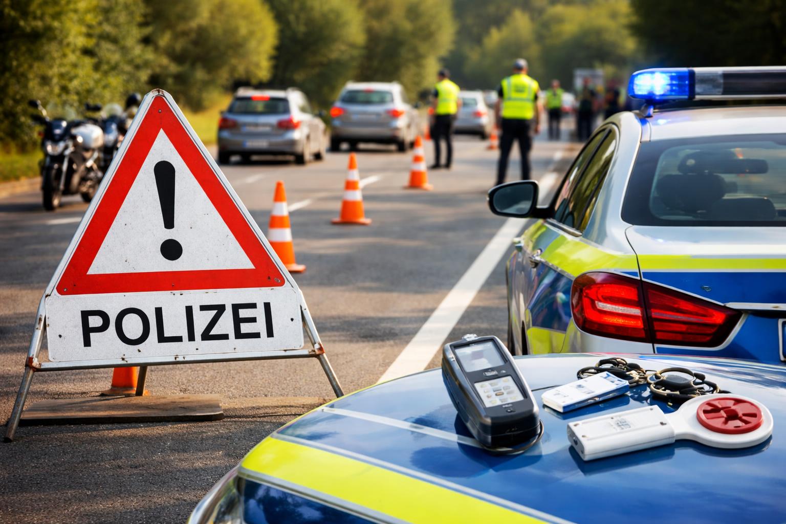 Redaktionelle Szene zum Thema „Polizei verstärkt zu Pfingsten die Verkehrskontrollen“