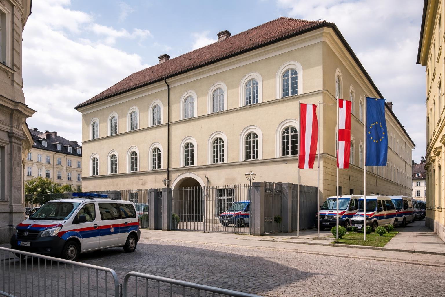 Redaktionelle Szene zum Thema „Polizeizentrum statt Wallfahrtsort: Braunauer Hitler-Geburtshaus neu genutzt“
