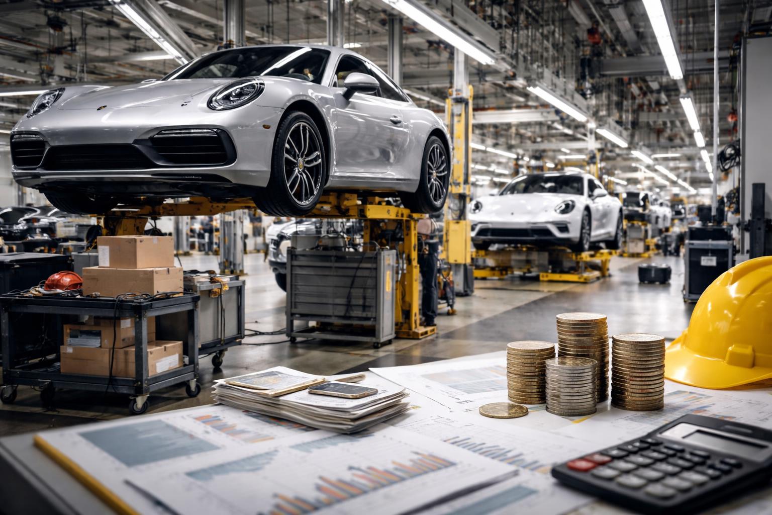 Redaktionelle Szene zum Thema „Porsche-Aufstellung kostet im Halbjahr 400 Millionen Euro“