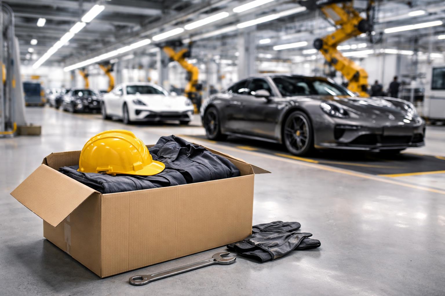 Redaktionelle Szene zum Thema „Porsche prüft offenbar weiteren Abbau von bis zu 4000 Stellen“