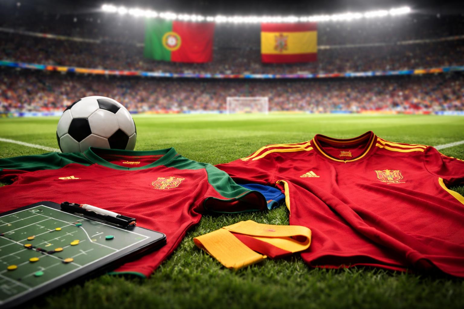 Redaktionelle Szene zum Thema „Portugals Einsatz von Ronaldo vor K.-o.-Duell gegen Spanien sorgt für Debatte“