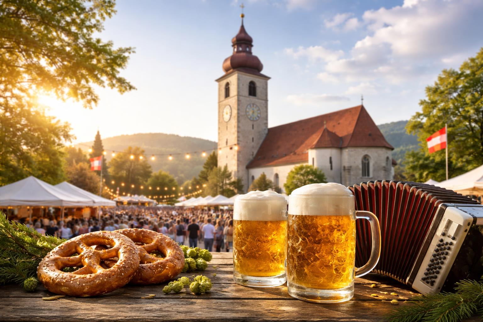 Redaktionelle Szene zum Thema „Pottschach feierte 500 Jahre Kirchturm mit Turmbier und Musik“