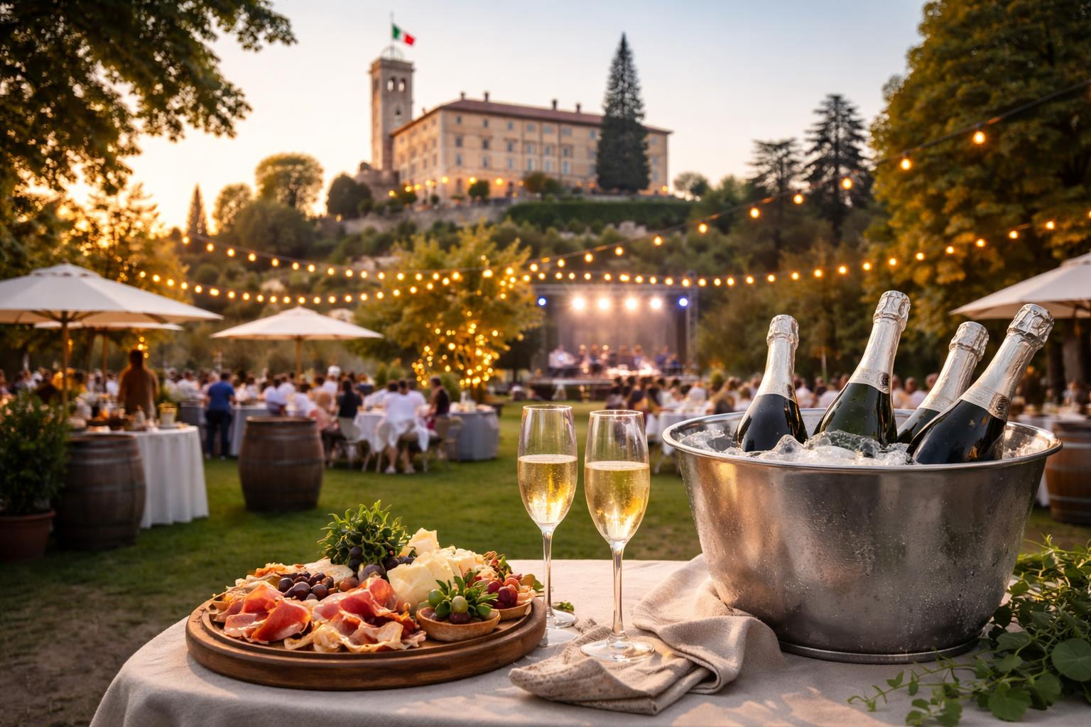 Redaktionelle Szene zum Thema „Prosecco, Kulinarik und Musik: Schloss Udine lädt zum Jubiläumsfest“