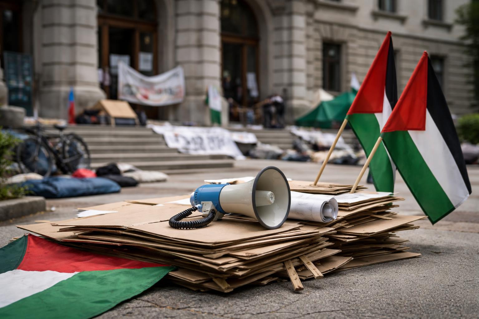 Redaktionelle Szene zum Thema „Proteste an Uni Innsbruck wegen Vorwürfen gegen Professor Hajnal“