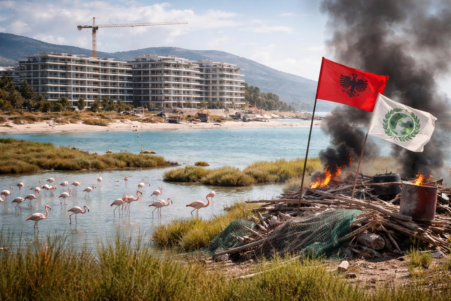 Redaktionelle Szene zum Thema „Proteste gegen Luxusresort in Albanien weiten sich aus“