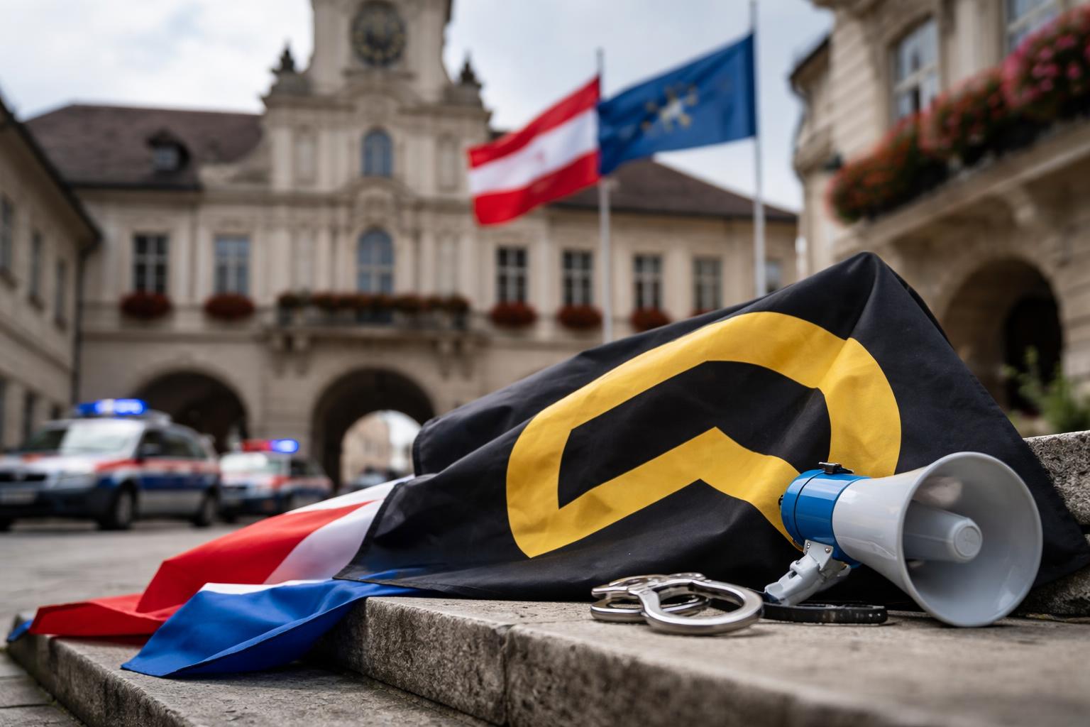 Redaktionelle Szene zum Thema „Prügelverdacht in Leoben bringt FPÖ und Identitäre in Erklärungsnot“