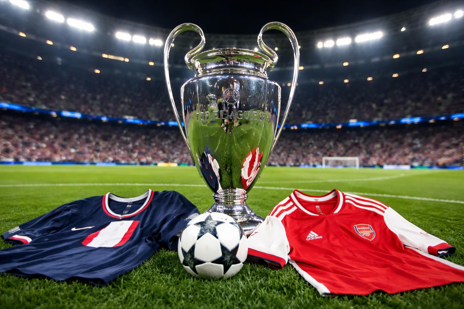 Redaktionelle Szene zum Thema „PSG und Arsenal kämpfen um die Krone in der Champions League“