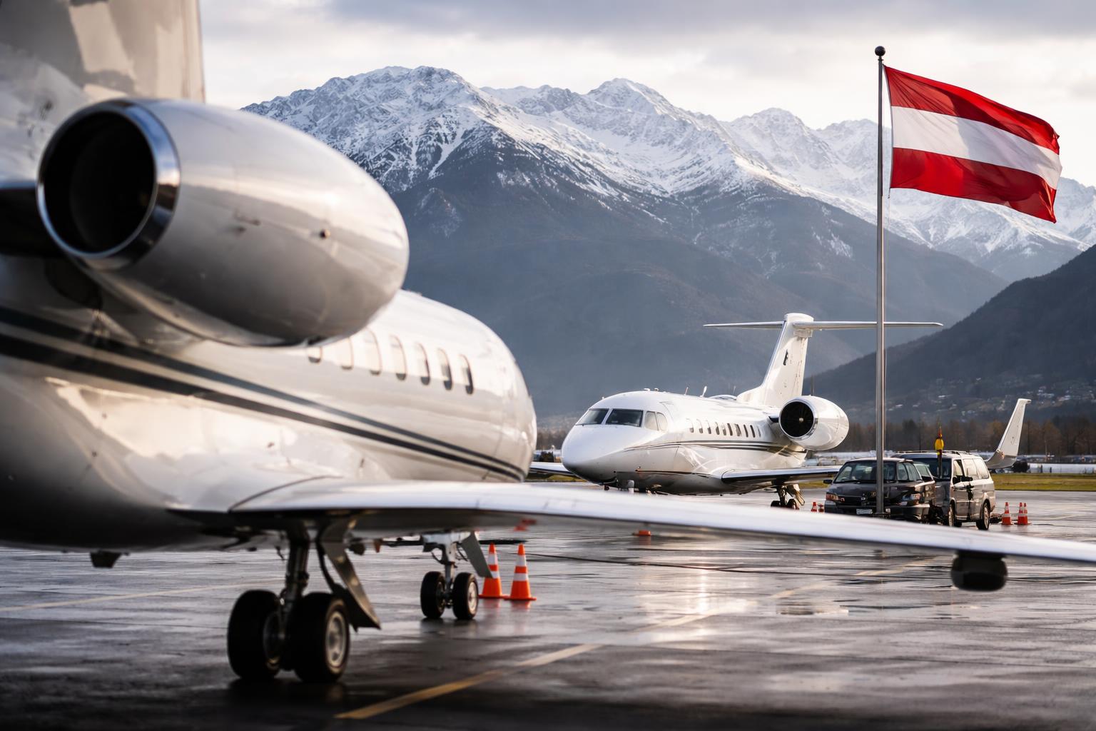 Redaktionelle Szene zum Thema „Putins Vertraute reisen trotz Sanktionen weiter mit Privatjets“