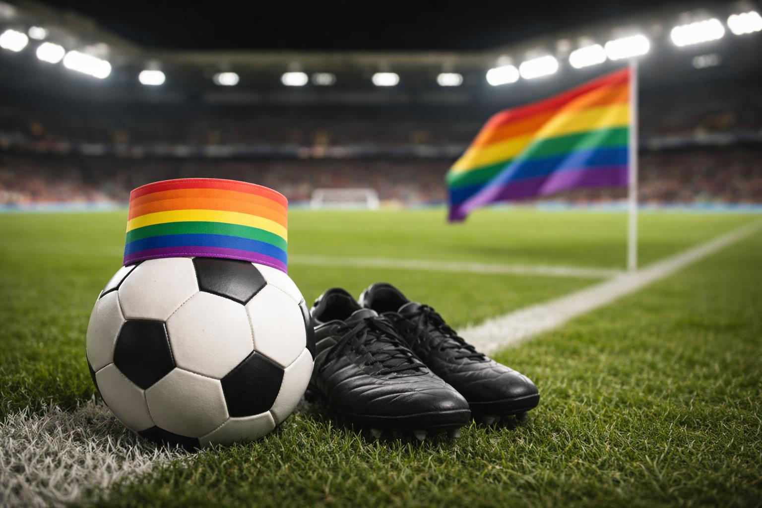 Redaktionelle Szene zum Thema „Queere Sichtbarkeit im Fußball bleibt laut Initiative gering“