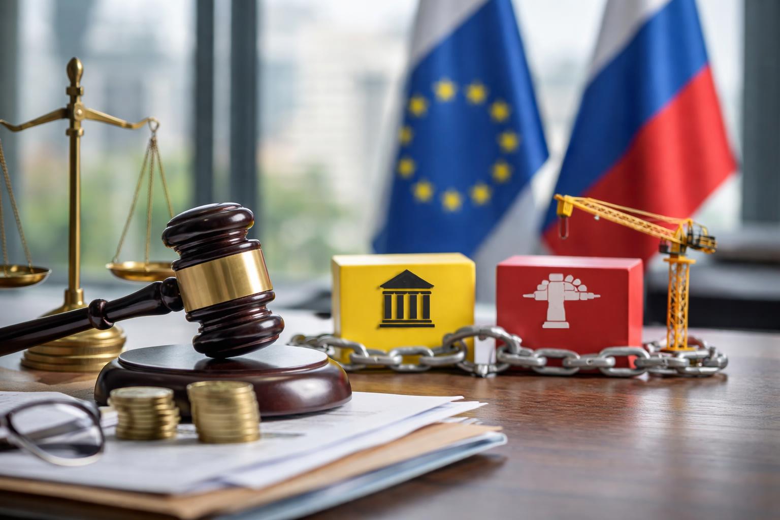 Redaktionelle Szene zum Thema „RBI klagt auf Strabag-Anteile: Wie die Bank ihr Russland-Problem lösen will“